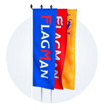 Флаг уличный для уличного г-образного флагштока вертикальный